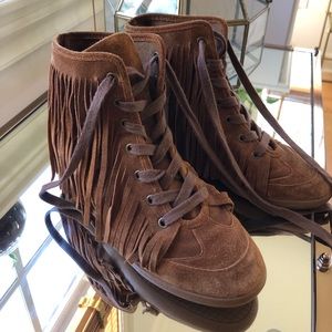 Fringe Suede Wedged Sneakers from Aldo